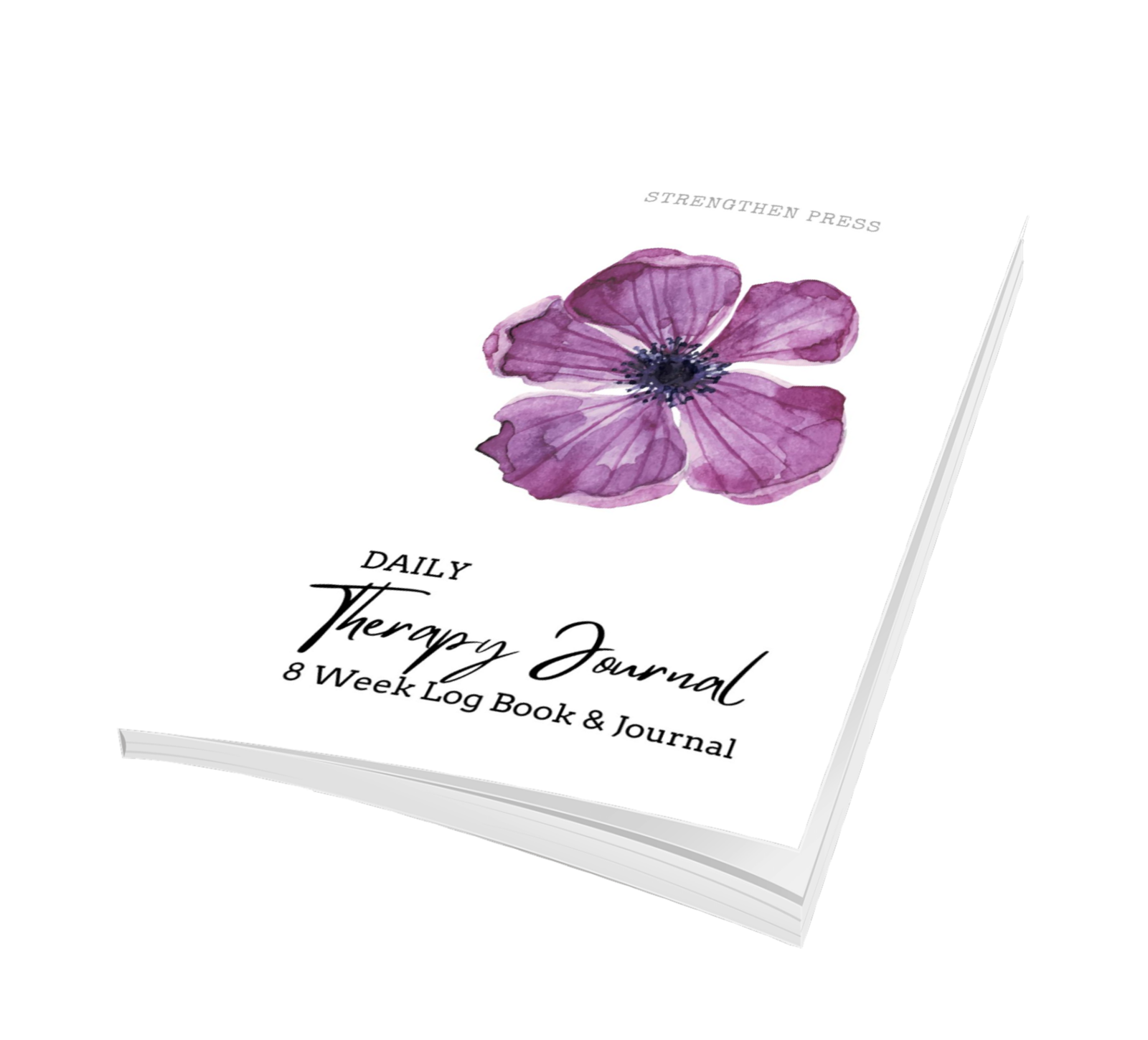 therapy journal with purple flower on cover